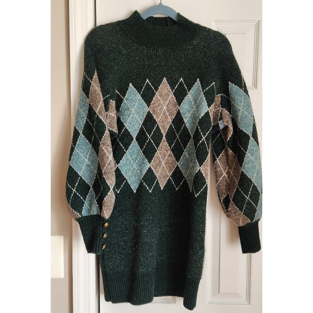 Karen Millen | by Lydia Millen Argyle Knitted Cosy Jumper Dress